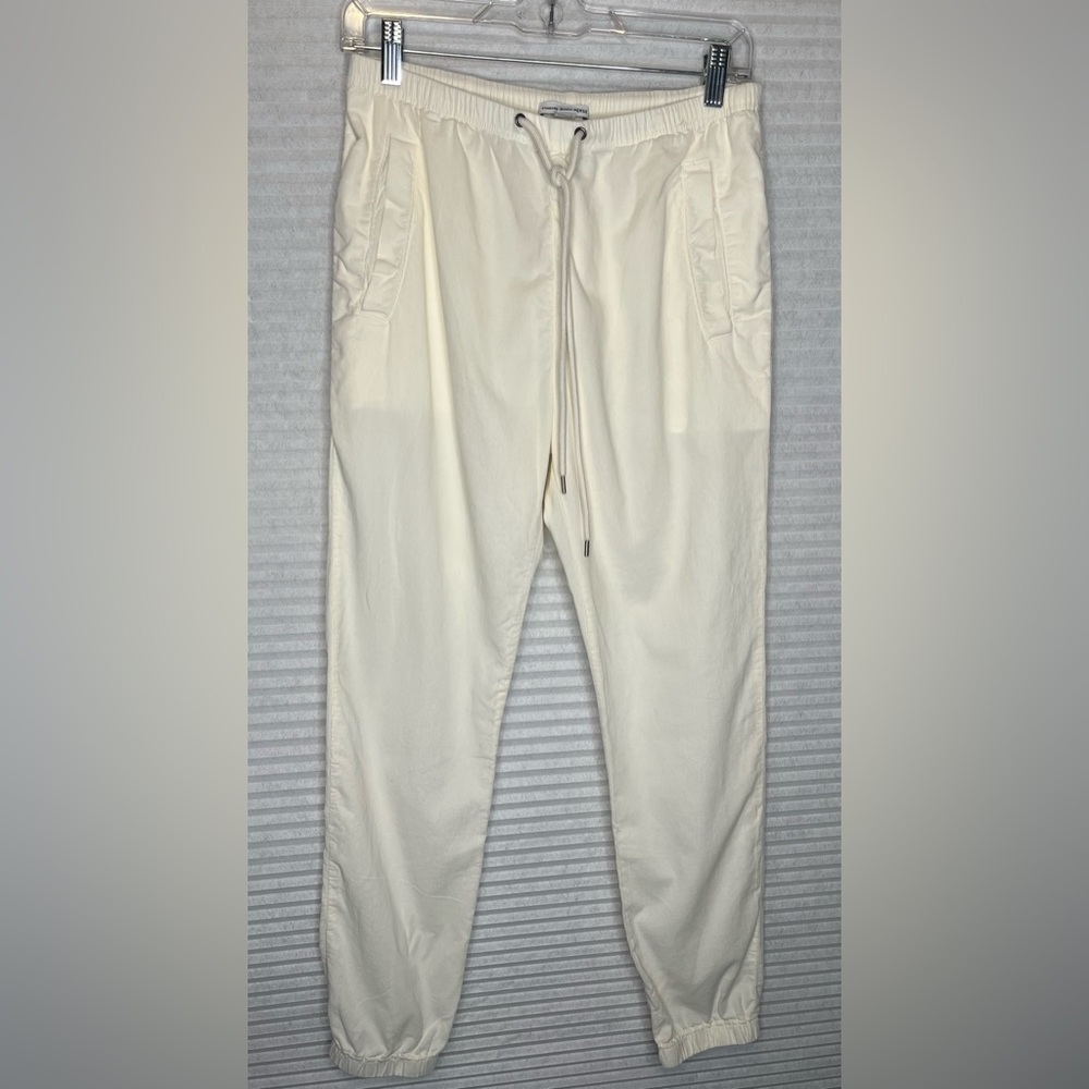 Standard James Perse 1 Fine Corduroy Jogger Pants Soft Cotton Women Beige Small